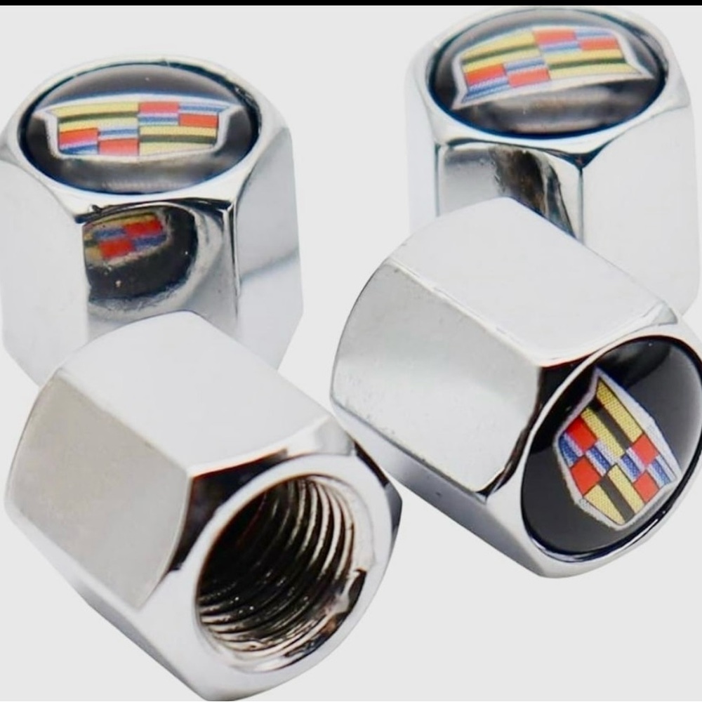 Cadillac set key chain valve stem covers and talking digital pressure gauge
